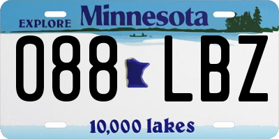 MN license plate 088LBZ