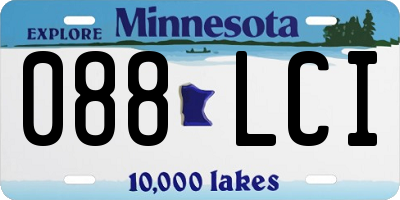 MN license plate 088LCI