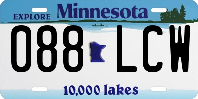MN license plate 088LCW
