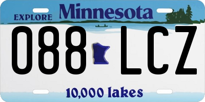 MN license plate 088LCZ