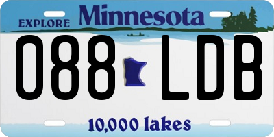 MN license plate 088LDB