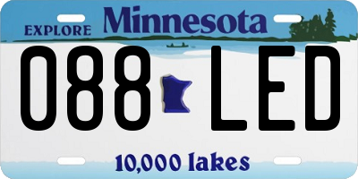 MN license plate 088LED