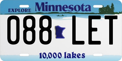 MN license plate 088LET