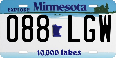 MN license plate 088LGW