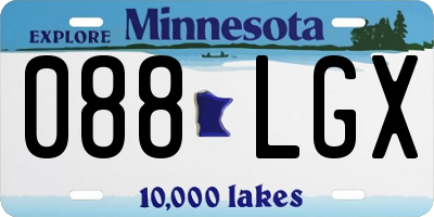 MN license plate 088LGX