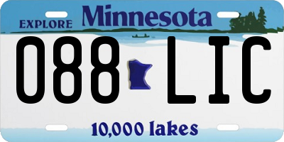MN license plate 088LIC