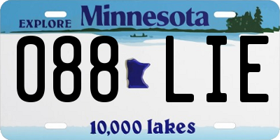 MN license plate 088LIE