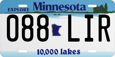 MN license plate 088LIR