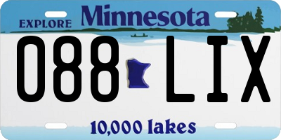 MN license plate 088LIX