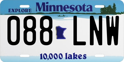 MN license plate 088LNW
