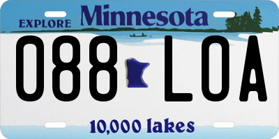 MN license plate 088LOA