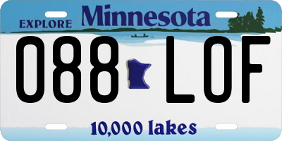 MN license plate 088LOF