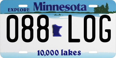 MN license plate 088LOG