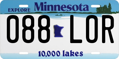 MN license plate 088LOR