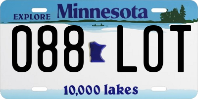 MN license plate 088LOT