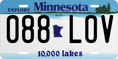 MN license plate 088LOV