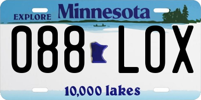 MN license plate 088LOX