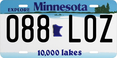 MN license plate 088LOZ