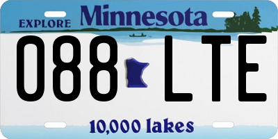 MN license plate 088LTE