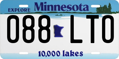 MN license plate 088LTO