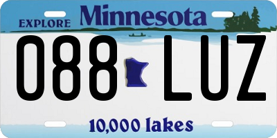 MN license plate 088LUZ