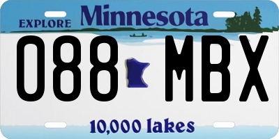 MN license plate 088MBX