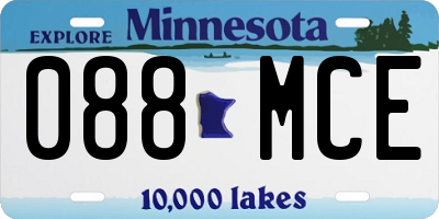 MN license plate 088MCE