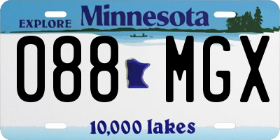 MN license plate 088MGX