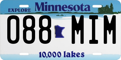 MN license plate 088MIM