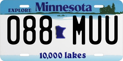 MN license plate 088MUU