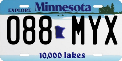 MN license plate 088MYX