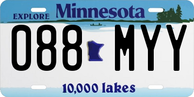 MN license plate 088MYY