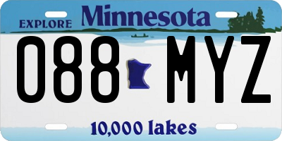 MN license plate 088MYZ