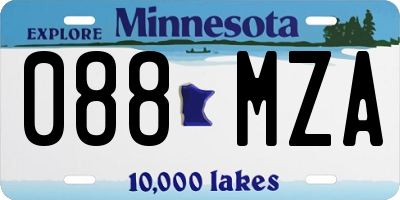 MN license plate 088MZA