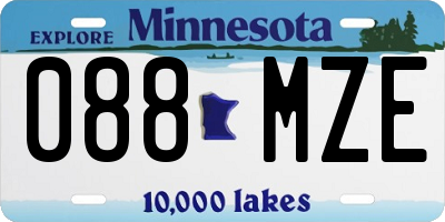 MN license plate 088MZE