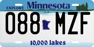 MN license plate 088MZF