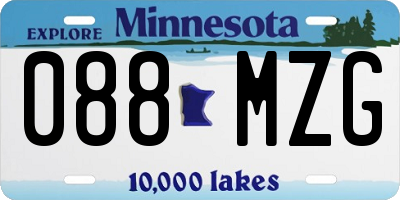MN license plate 088MZG
