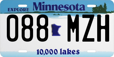 MN license plate 088MZH