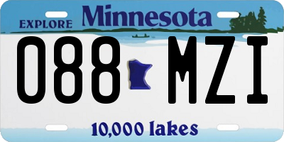 MN license plate 088MZI