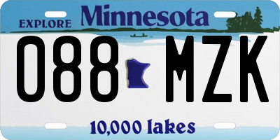 MN license plate 088MZK