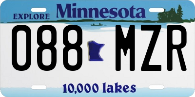 MN license plate 088MZR