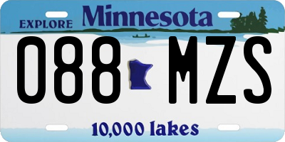 MN license plate 088MZS