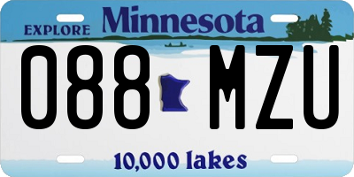 MN license plate 088MZU