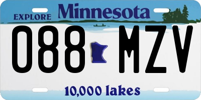 MN license plate 088MZV
