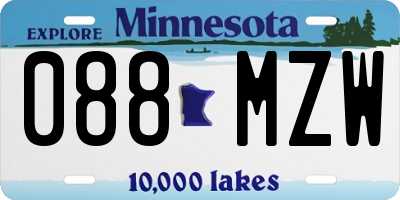 MN license plate 088MZW