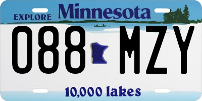 MN license plate 088MZY