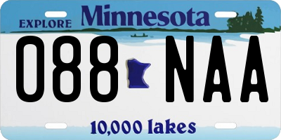 MN license plate 088NAA