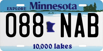 MN license plate 088NAB