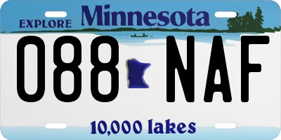 MN license plate 088NAF