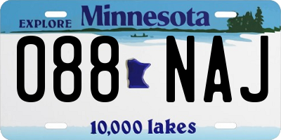 MN license plate 088NAJ